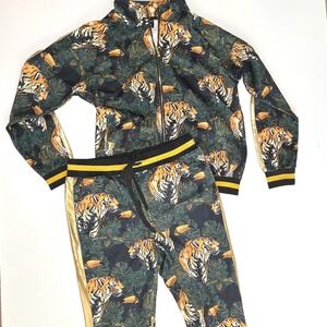 G-Style USA Tracksuit Men XL Black Gold Tiger Tropical Hip Hop Statement Street